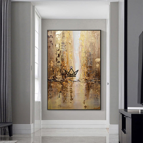 Peinture à l'huile sur toile XXL - Épure moderne -  - toile - Cadeau, Noël, Anniversaire, Original - Atelier Atypique