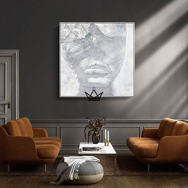 Peinture à l'huile sur toile XXL - Blanc Évocateur -  - toile - Cadeau, Noël, Anniversaire, Original - Atelier Atypique