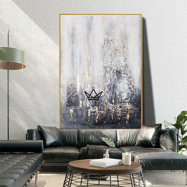 Peinture à l'huile sur toile XXL - Golden Abstraction -  - toile - Cadeau, Noël, Anniversaire, Original - Atelier Atypique