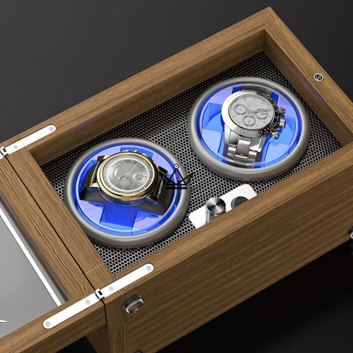 Remontoir montre automatique WoodWind — noyer & LED, 1 à 4 montres