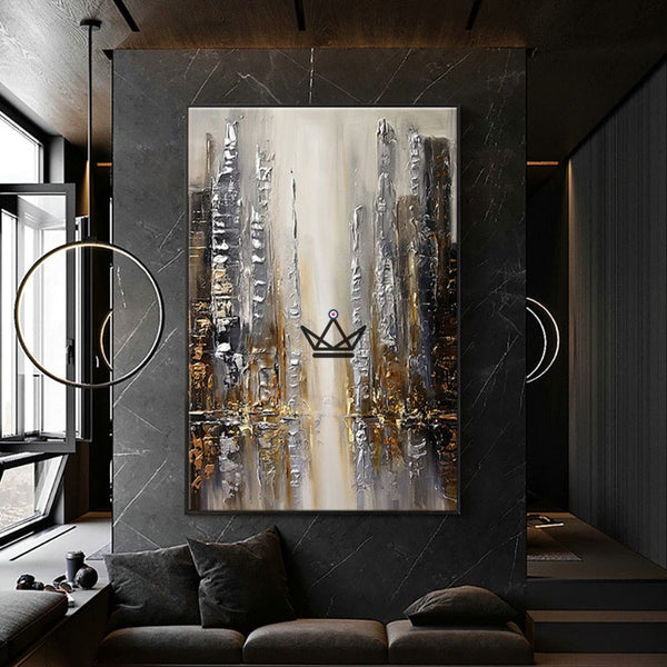Peinture à l'huile sur toile XXL - Épure moderne -  - toile - Cadeau, Noël, Anniversaire, Original - Atelier Atypique
