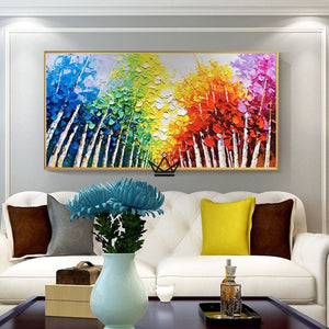 Peinture à l'huile sur toile XXL - Essence de forêt -  - toile - Cadeau, Noël, Anniversaire, Original - Atelier Atypique