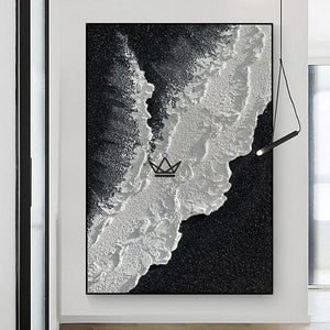 Peinture à l'huile sur toile XXL - Abstraction ondulante -  - toile - Cadeau, Noël, Anniversaire, Original - Atelier Atypique