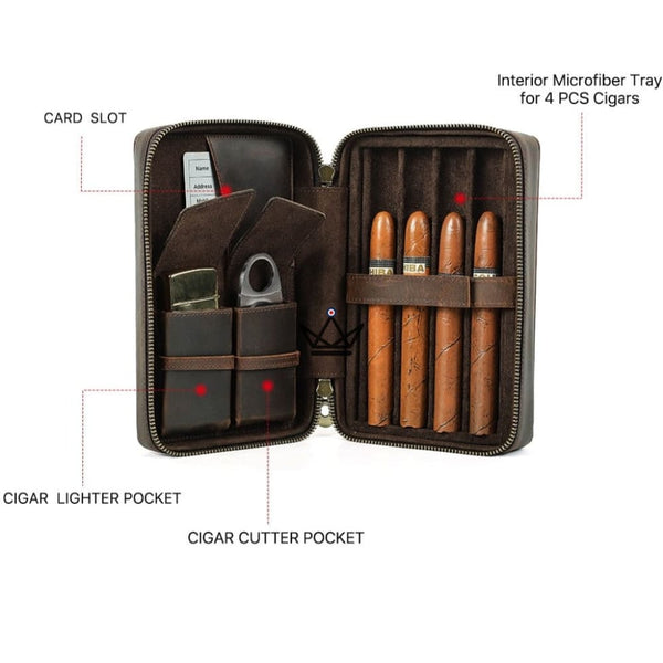 Etui à cigares en cuir personnalisable - Voyageur Prestige -  - etui cigare personnalisable - Cadeau, Noël, Anniversaire, Original - Atelier Atypique