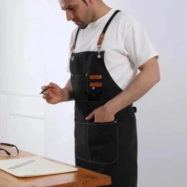 Tablier en toile vintage - WEEYI BARISTA -  - Tablier de cuisine - Cadeau, Noël, Anniversaire, Original - Atelier Atypique