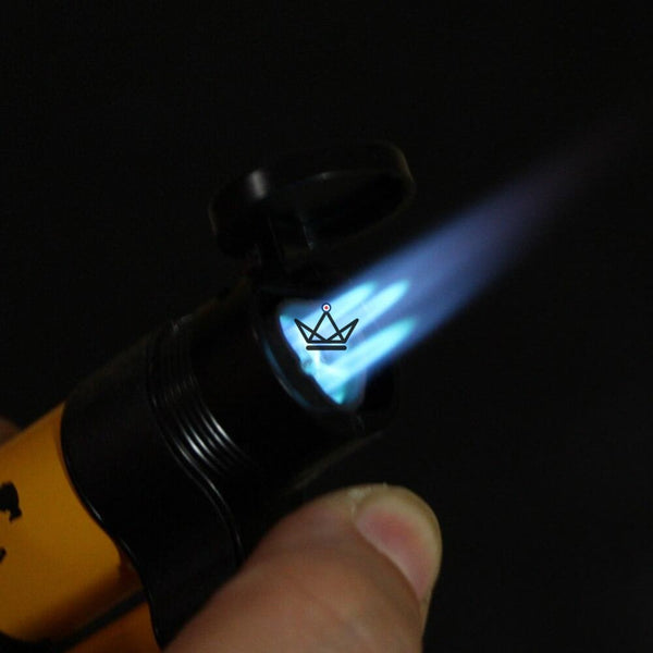 Briquet Chalumeau COHIBA - 3 Torches TOWER cigare  allumé