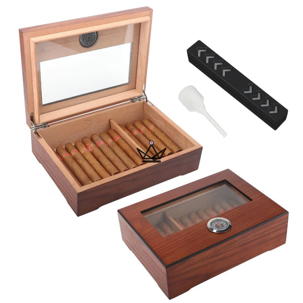 Cave à cigare vitrée - Salvage petit pratique débutant hygrometre vitré luxe cadeau humidificateur