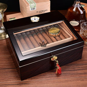 Cave à cigare - Edition FIFTY LUXE avec clé bois 