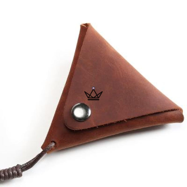 Porte monnaie triangle en cuir - Atelier Atypique