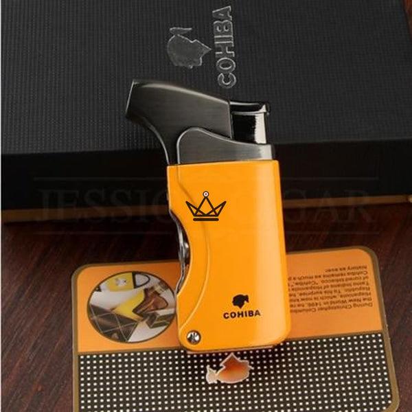 Briquet Chalumeau COHIBA - VARGAS cigare rechargeable jaune